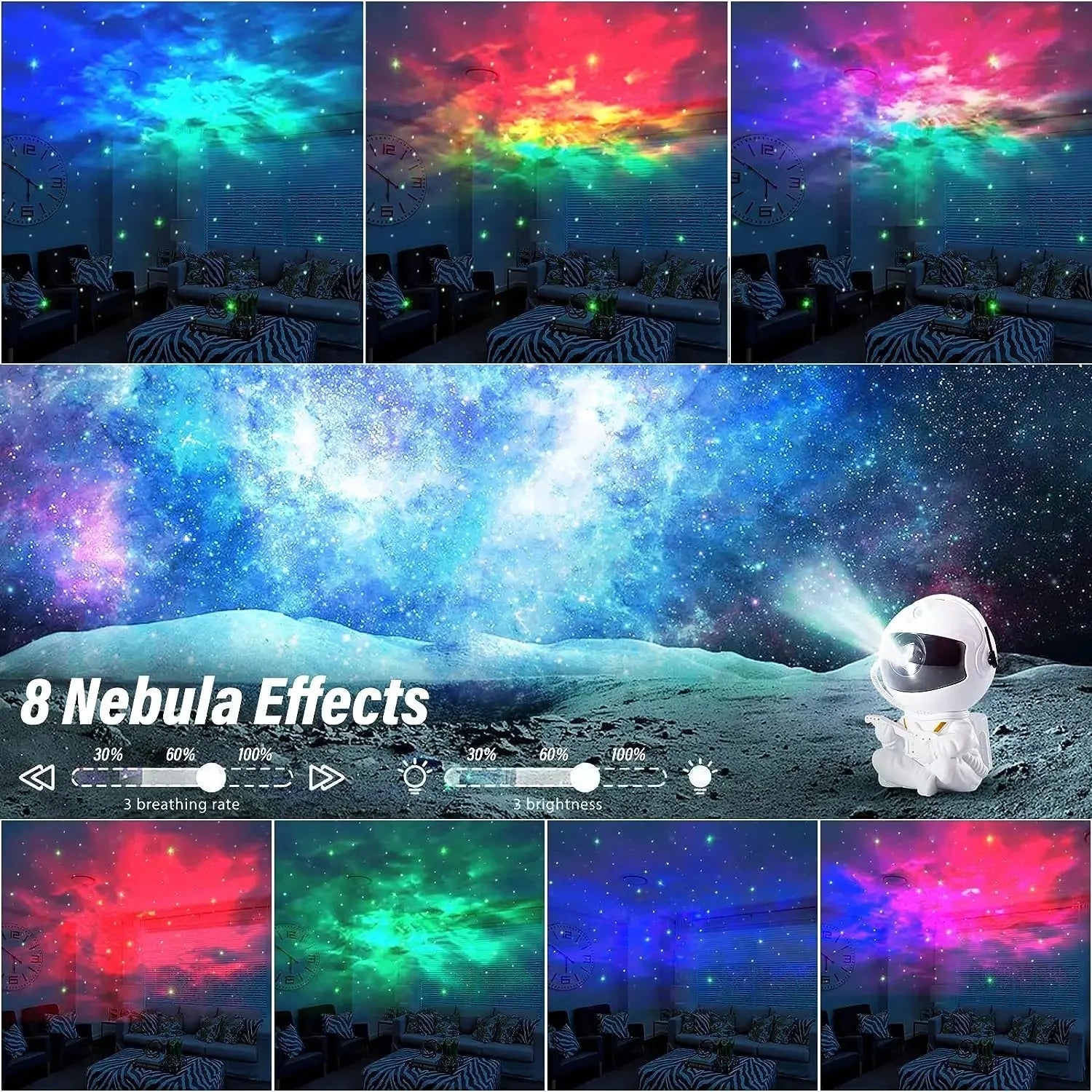 Galaxy Star Astronaut Projector Light Starry Sky Porjectors Lamp Decoration Bedroom Room Nebula LED Night Light Children Gifts ALPENZO