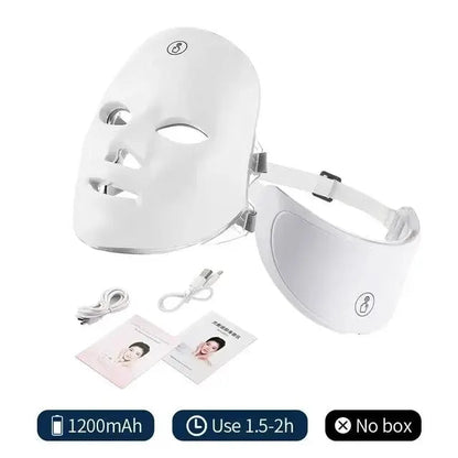 7 Colors Led Facial Mask With Neck Red Light Therapy Mask For Skin Tightening Lifting Anti-aging Bio-Light Beauty Whitening Home ALPENZO
