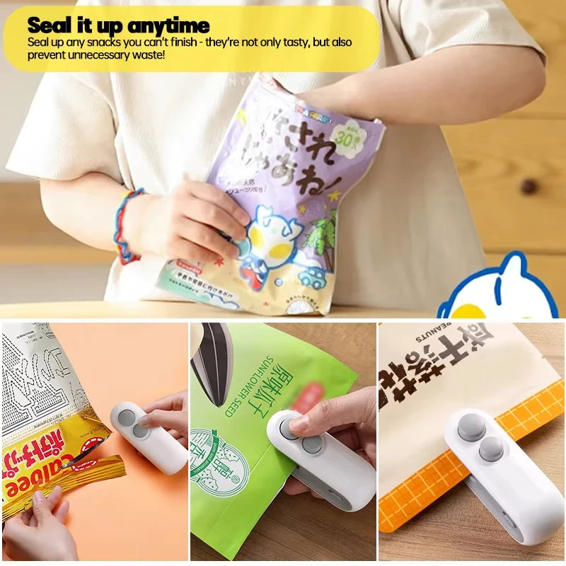 Heat Sealer For Snacks Portable Sealer Mini Heat Bag Sealing Machine Food Packaging Heat Sealer Household Moisture-Proof Tool - ALPENZO