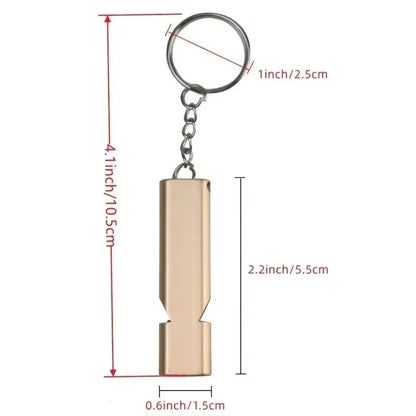 Flat Aluminum Alloy Dual Frequency Survival Whistle Double Tube Outdoor Survival Survival Whistle Equipment Equipped EDC Tool