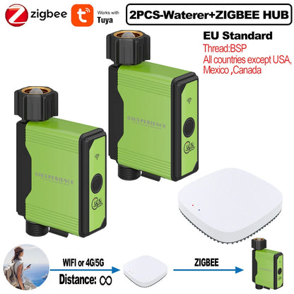 ZIGBEE WIFI Garden Watering Timer Smart Sprinkler Drip Irrigation System Built-in Water Flow Recorder Controller TUYA - ALPENZO