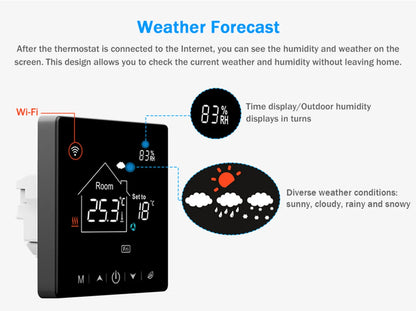 Tuya Smart Home Wifi Room Thermostat For Underfloor Heating Smart Thermostat for Gas Boiler 220V Temperature Controller Alexa - ALPENZO