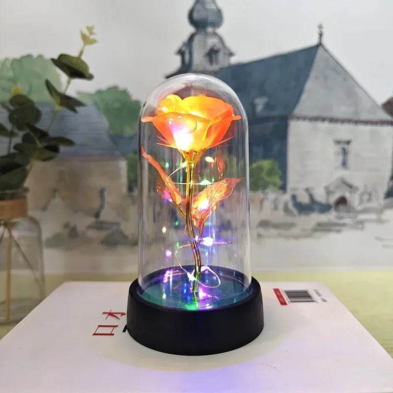 Rose Light Beautiful Realistic Looking Night Light Rose Eternal Flower Party Supplies LED Simulation Rose Flower Valentine's Day - ALPENZO