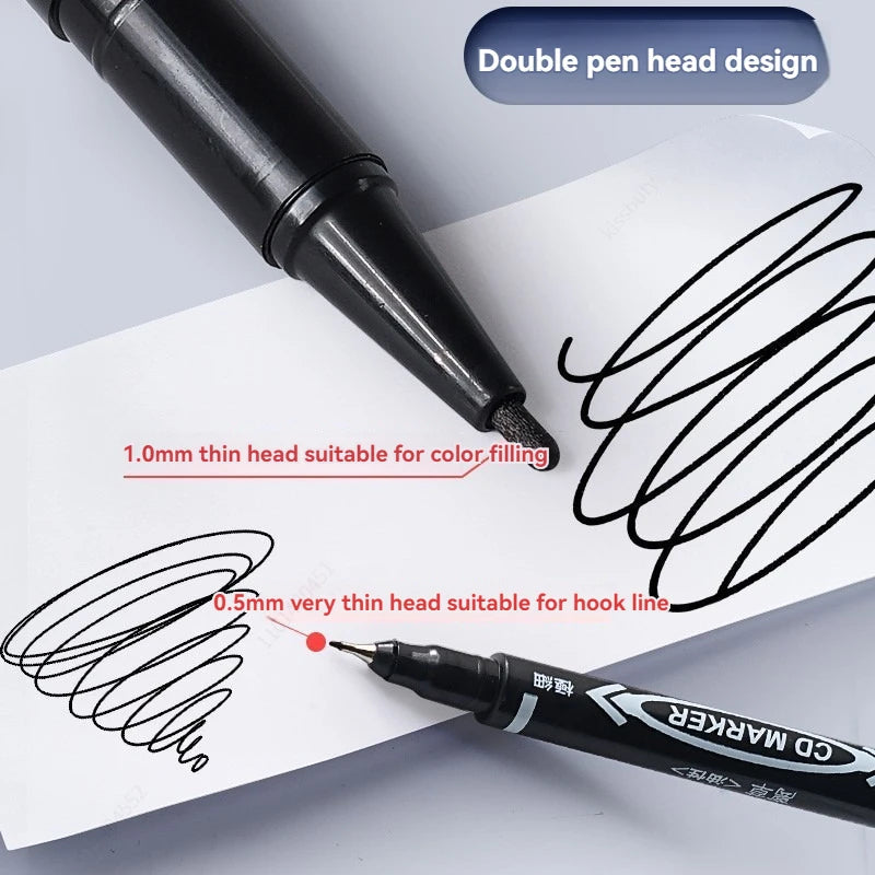 10 PCS Permanent Markers Pens Manga Waterproof Double Sided Colored Oily Ink Sketch Painting Art School Supplies Stationery ALPENZO