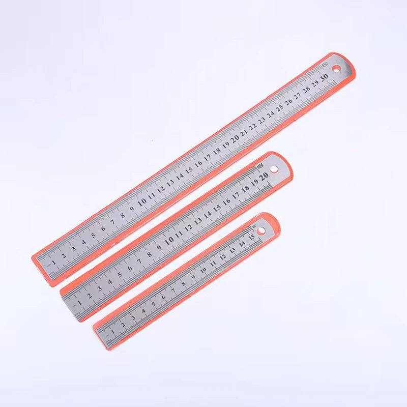 Stainless Steel Double Side Straight Ruler Centimeter Inches Scale Metric Ruler Precision Measuring Tool School Office Supplies ALPENZO