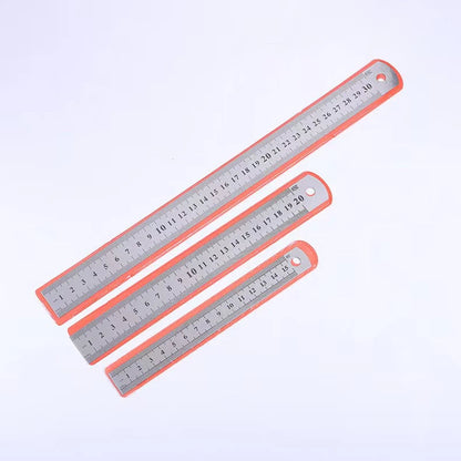 Stainless Steel Double Side Straight Ruler Centimeter Inches Scale Metric Ruler Precision Measuring Tool School Office Supplies ALPENZO