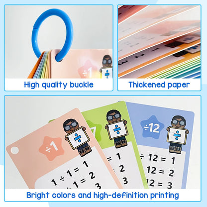 1-12 Maths Table Cards Self Check Math Learning Tool Montessori Mathematical Teaching Aids Add&Subtract or Multiply&Divide Set ALPENZO