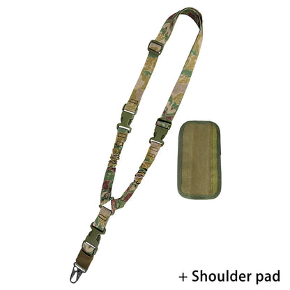 Tactical Gun Single Point Sling Adjustable Bungee Rifle Shoulder strap length for Airsoft Hunting Accessories Strap M4 with pad