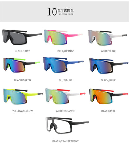 New Bicycle Sunglasses UV Protective Windshield Glass Men's and Women's Wear Lenses Road Cycling Sports Glasses Outdoor Glasses