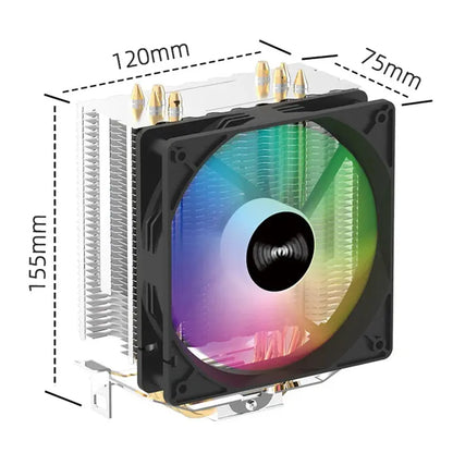 TEUCER CPU Cooler 4 Heat Pipes PC Radiator Cooling 3PIN PWM Silent Rgb Fan For Intel 1700 1150 1155 1156 1366 AM2/AM3/AM4 AMD - ALPENZO