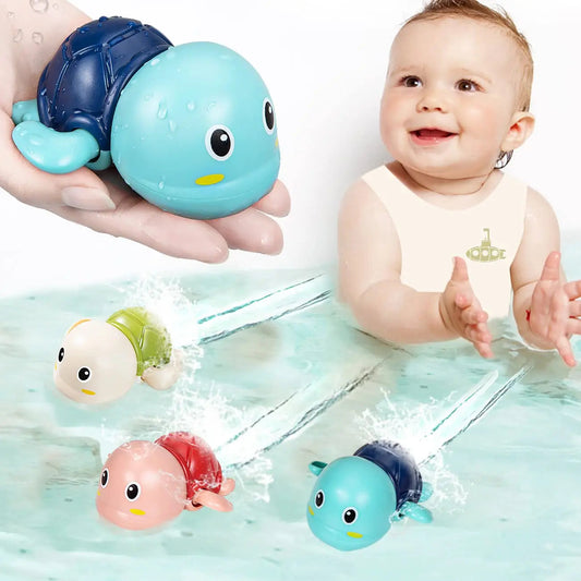 Baby Bath Toys Bathing Cute Swimming Turtle Whale Pool Beach Classic Chain Clockwork Water Toy For Kids Water Playing Toys ALPENZO