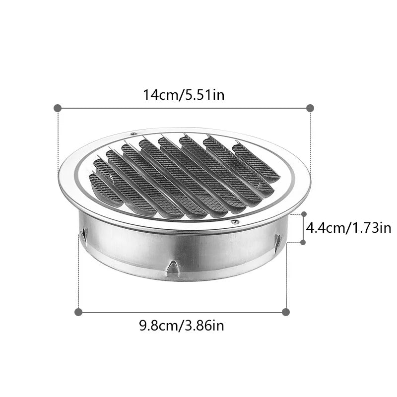 Stainless Steel Wall Ceiling Air Vent Ducting Ventilation Exhaust Grille Cover Waterproof Outlet Heating Cooling Vents Cap - ALPENZO