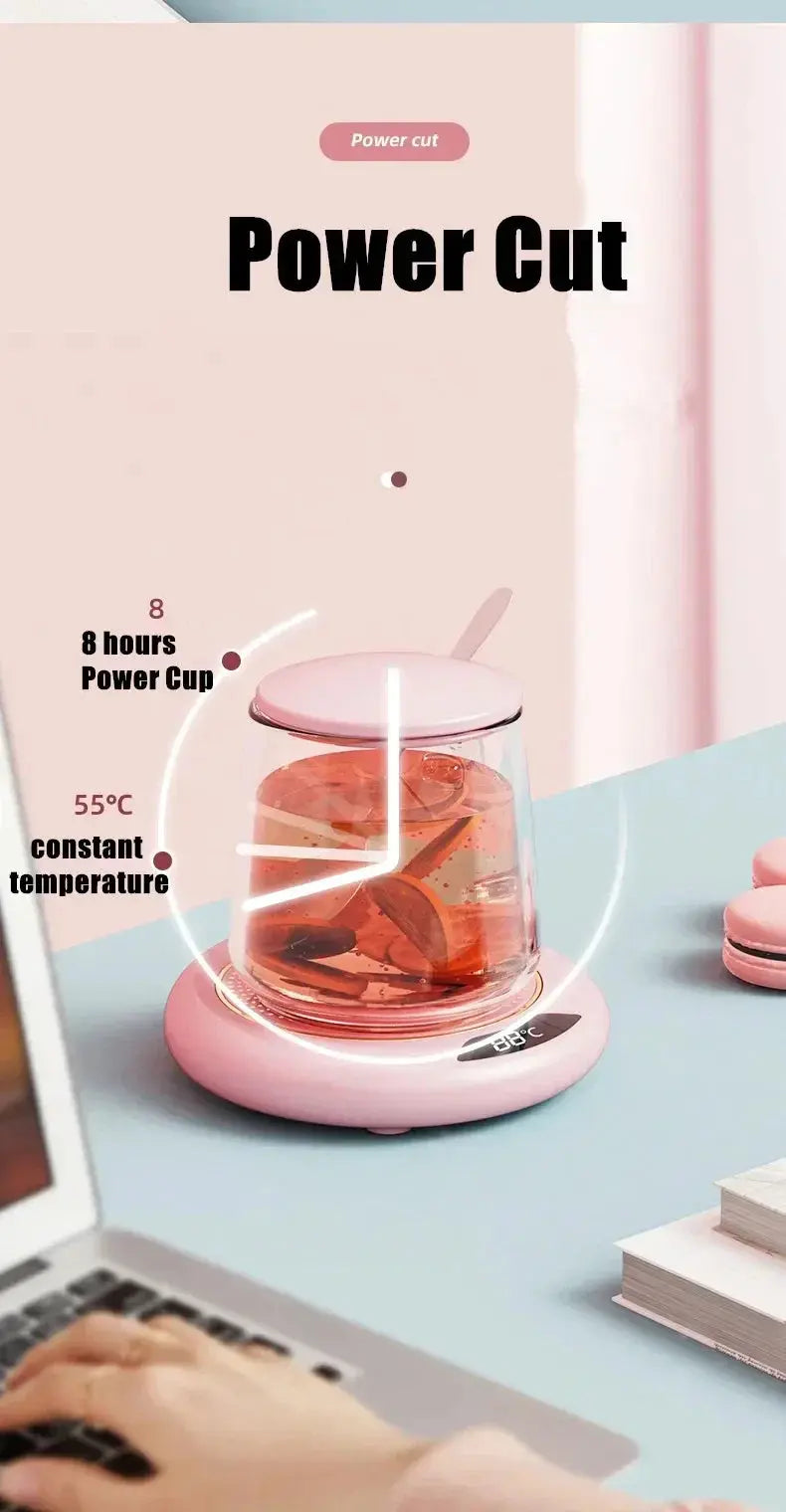 Thermostat Coaster USB Home Heating Coaster 3-speed Adjustment Heating 55 Degrees Constant Temperature - ALPENZO