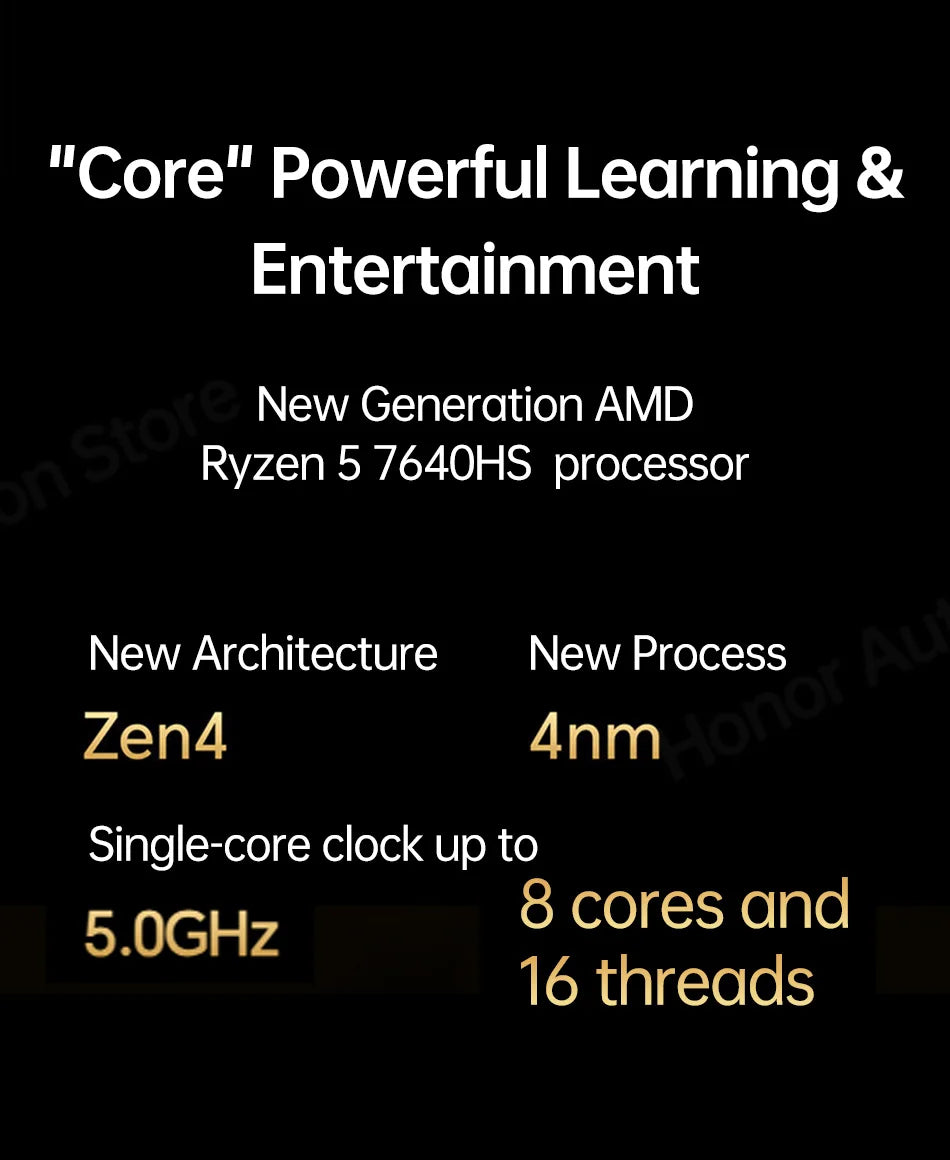 Honor Laptop X16 2024, Ryzen 5 7640HS,16GB 512GB,AMD Radeon 760M, 16 Inch, IPS 45%NTSC 60Hz, Win11 - ALPENZO
