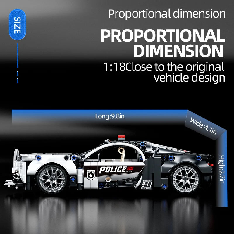ToylinX 410pcs Police Car Building Blocks Car Early Learning Development Benefits Intelligence Assembled Toys Children's Gifts ALPENZO
