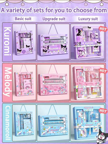 Sanrio Kuromi Melody Cinnamoroll Stationery Gift Box Girls Primary School 12-Piece School Supplies for Children Kawaii New Hot ALPENZO