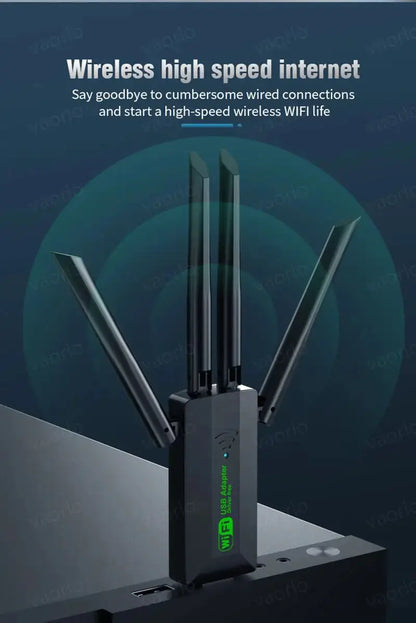 Original 4 Antennas 1200Mbps WiFi USB 3.0 Adapter 2.4G/5GHZ Dual Band WiFi Dongle Wireless Network Card 802.11AX For Win 10/11 - ALPENZO