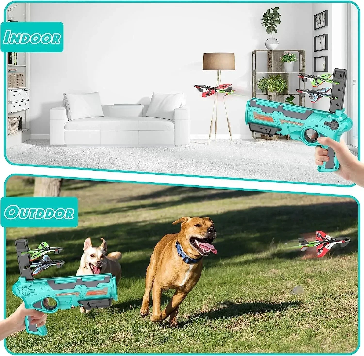Shooting Air Airplane Launcher Bubble Catapult Plastic Airplane Toy Shooting Game Outdoor Sport Toy for Kids Plane Catapult Gun ALPENZO