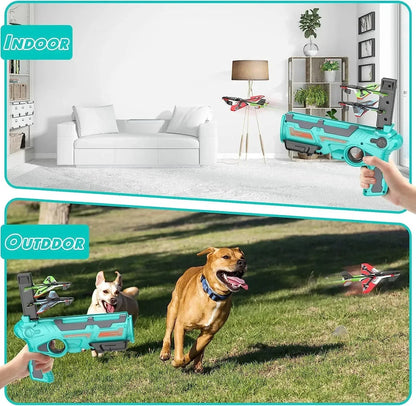 Shooting Air Airplane Launcher Bubble Catapult Plastic Airplane Toy Shooting Game Outdoor Sport Toy for Kids Plane Catapult Gun ALPENZO
