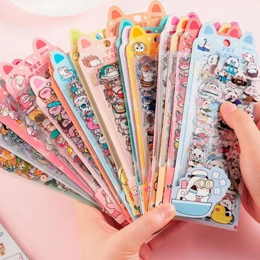 Kawaii Scrapbooking Stickers Bicycle Decals Gift Frog Students Cartoon Stationery PET Diary Stickers Notebook Cute Girls ALPENZO