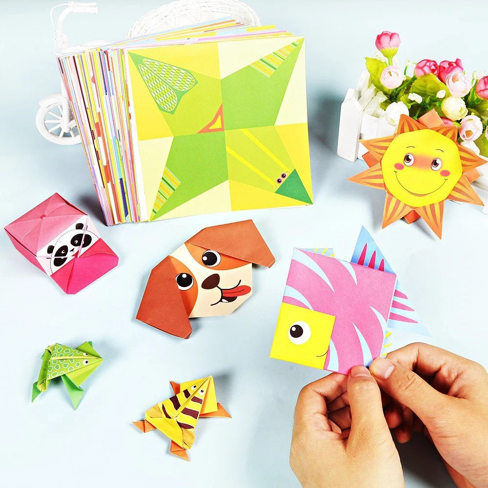 Kids Montessori DIY Craft Toys Cartoon Animal Origami Handcraft Paper Art Learning Educational Toys for Boys Girls Gift ALPENZO