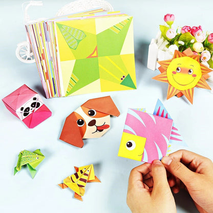 Kids Montessori DIY Craft Toys Cartoon Animal Origami Handcraft Paper Art Learning Educational Toys for Boys Girls Gift ALPENZO