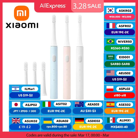 XIAOMI Mijia T100 Sonic Electric Toothbrush Mi Smart Tooth Brush Colorful USB Rechargeable IPX7 Waterproof For Toothbrushes head - ALPENZO
