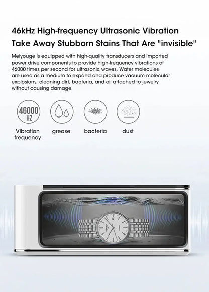 Ultrasonic Cleaner 35W High Frequency Cleaning Jewelry Glasses Watches Multifunctional 500ML Ultrasonic Cleaning Cleaning Bath - ALPENZO