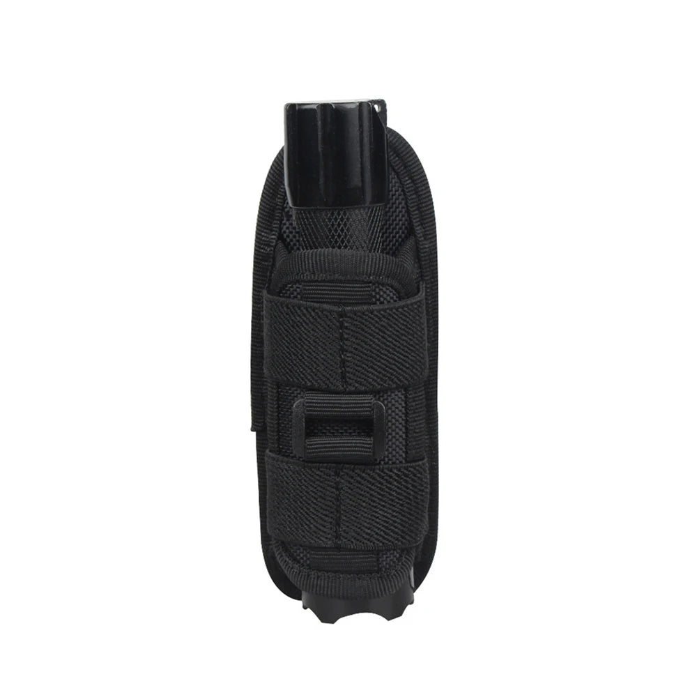 Tactical Flashlight Pouch Belt Torch Bag Durable Hunting Lighting Accessory Survival Kits 360 Degree Holster Rotary Torch Case