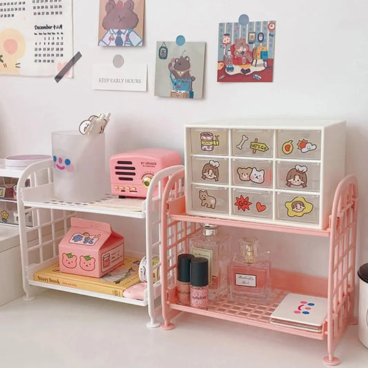 1PC High Appearance Horizontal Desktop Storage Shelf Simple Multi-storey Dormitory Storage Shelf Computer Office Available ALPENZO