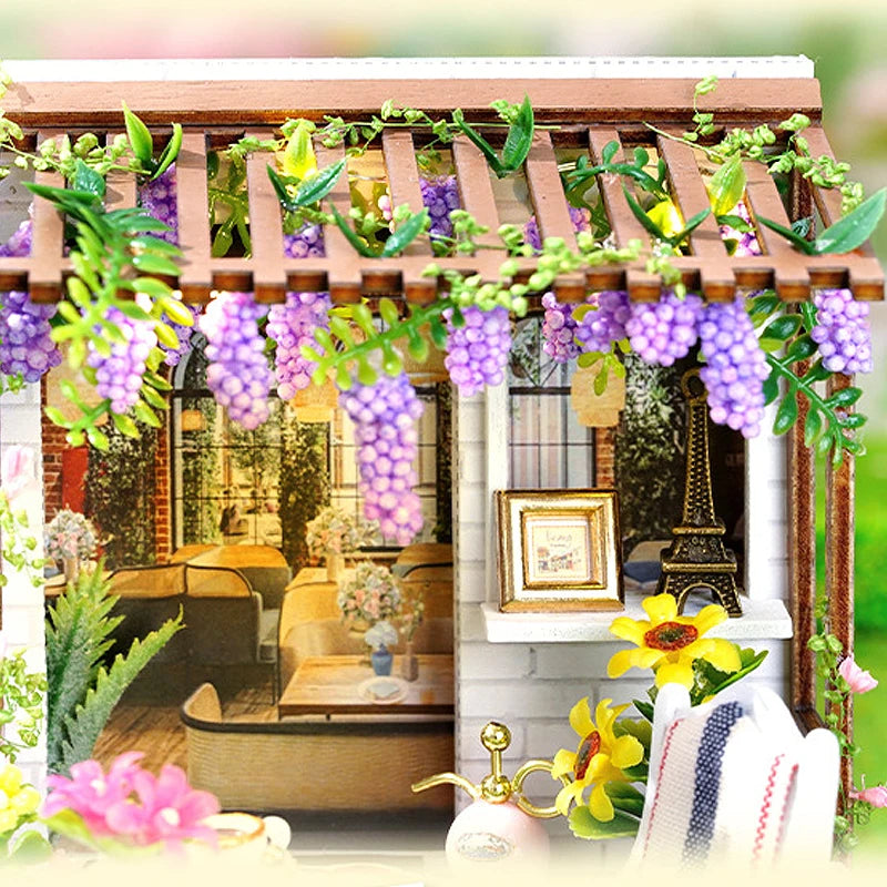 Magic Wooden Doll House Mini Kit DIY Handmade Assembly Model Building Room Bedroom Decoration 3D Puzzle Girl Toy Birthday Gifts ALPENZO