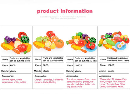 3-6 Years Old Child Vegetables and Fruits Children's Kitchen Toys Set Puzzle Early Education Children's Play House Toys Girl Toy ALPENZO