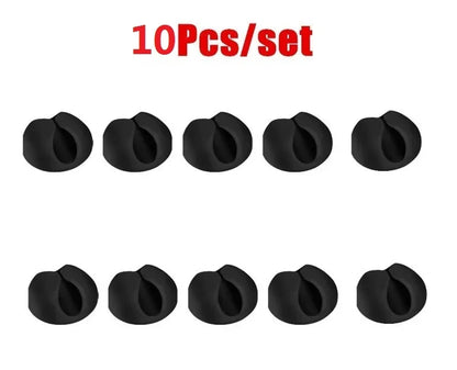 10/20Pcs Cable Clips Winder Silicone Cable Organizer Desktop Wire Storage Charger Cord Holder  for Car USB Charging Tablet Wire - ALPENZO