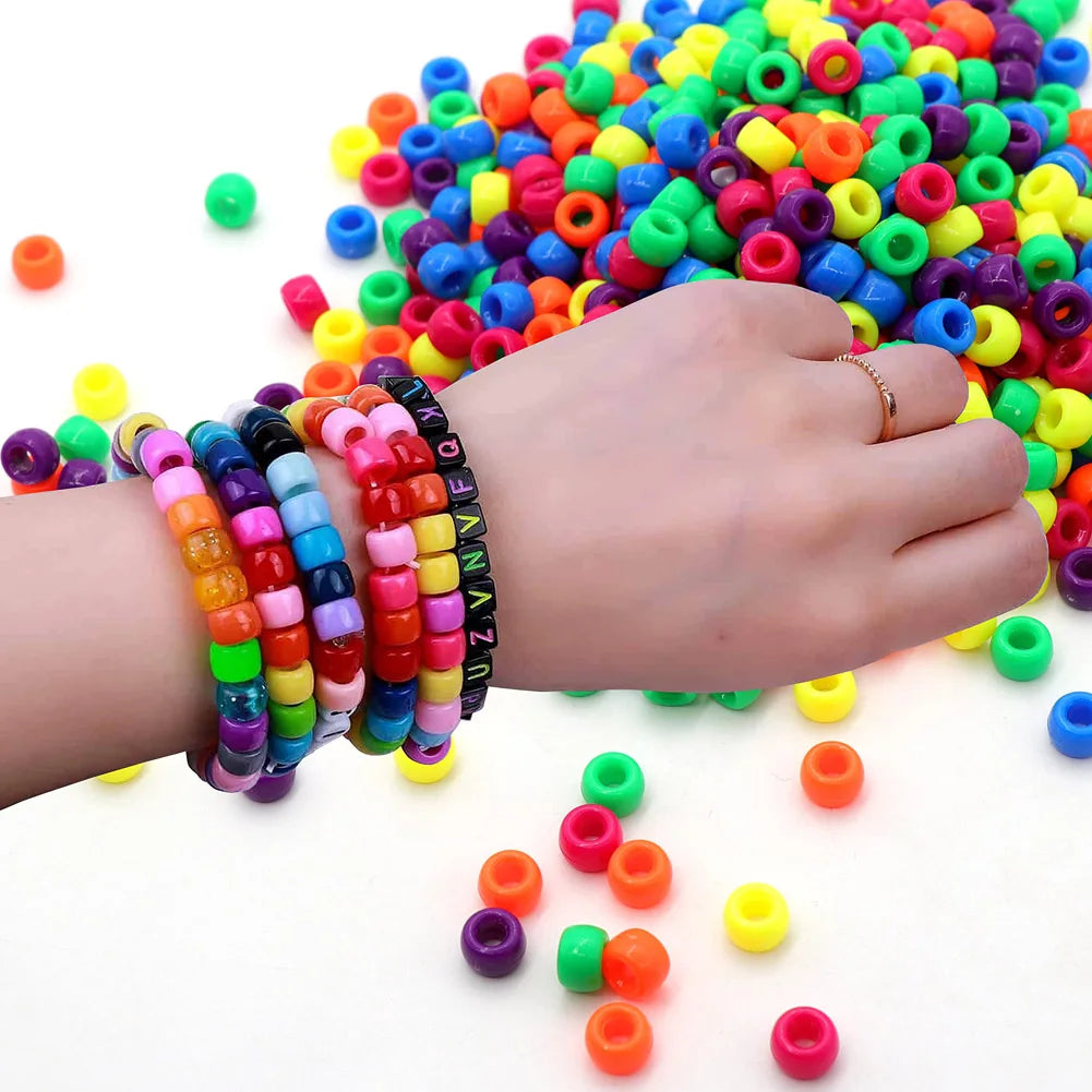 500pcs DIY Handmade Beaded Children's Toy Creative Loose Spacer Beads Crafts Making Bracelet Necklace Jewelry Kit Girl Toy Gift ALPENZO