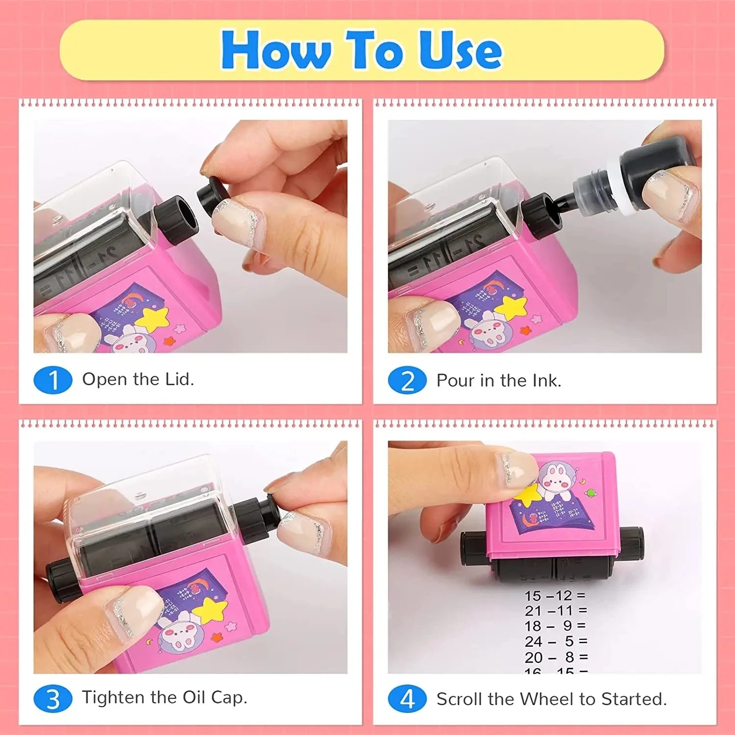 Math Roller Stamp Addition Subtraction Multiplication Division Practice Digital Mathematical Operation Stamp Teaching Supplies ALPENZO