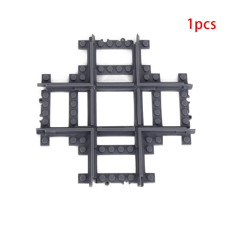 MOC City Train Rail Crossing Flexible Tracks Forked Straight Curved Rails Switch Building Block Bricks Creative DIY Toys ALPENZO