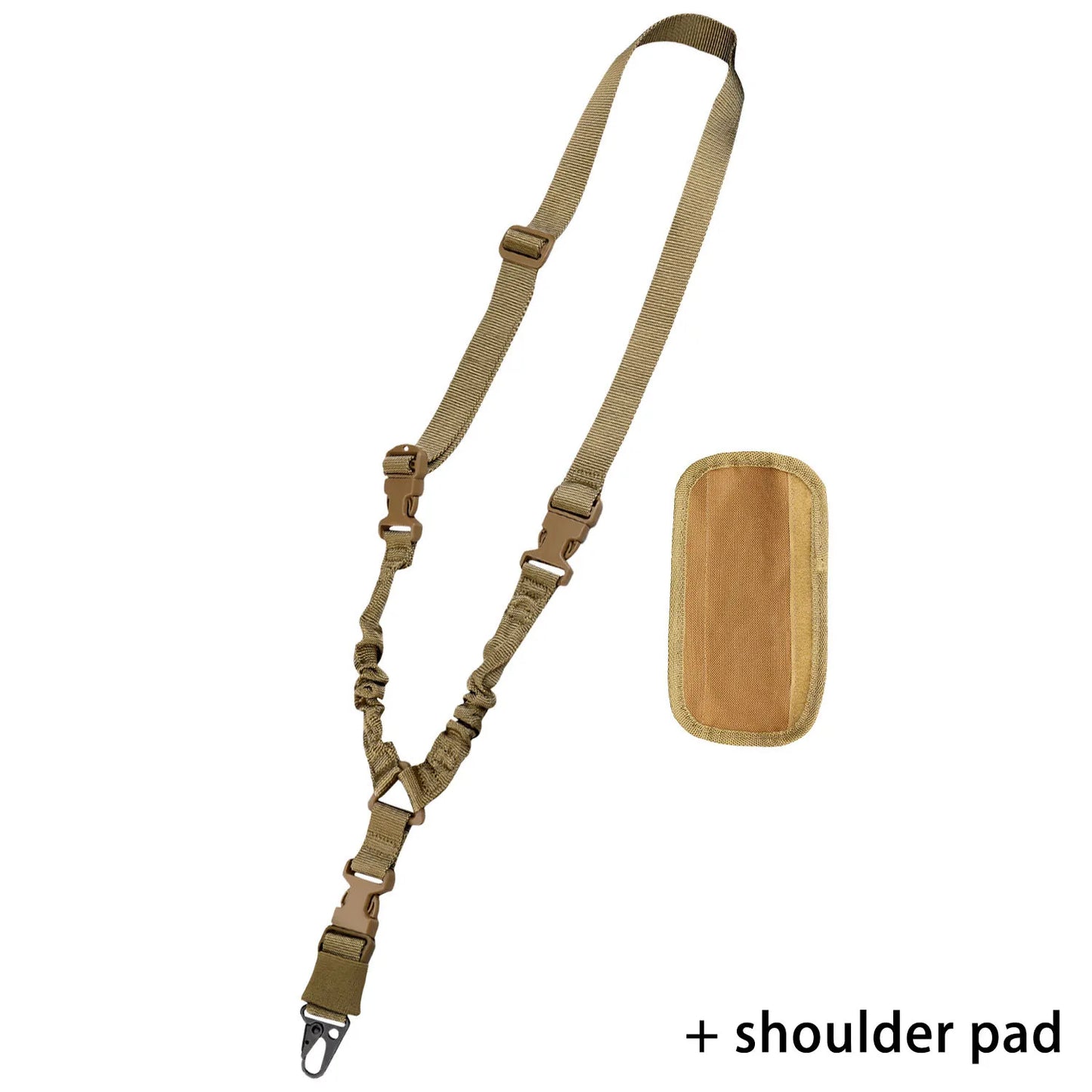 Tactical Gun Single Point Sling Adjustable Bungee Rifle Shoulder strap length for Airsoft Hunting Accessories Strap M4 with pad