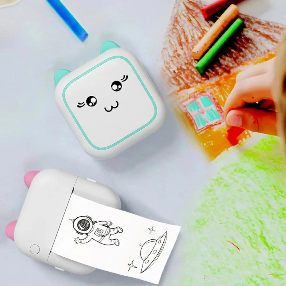 Portable Mini Printer， Wireless Photo Printer ，Ink-Free Thermal Printing For Notes Photos Memos For Android IOS - ALPENZO