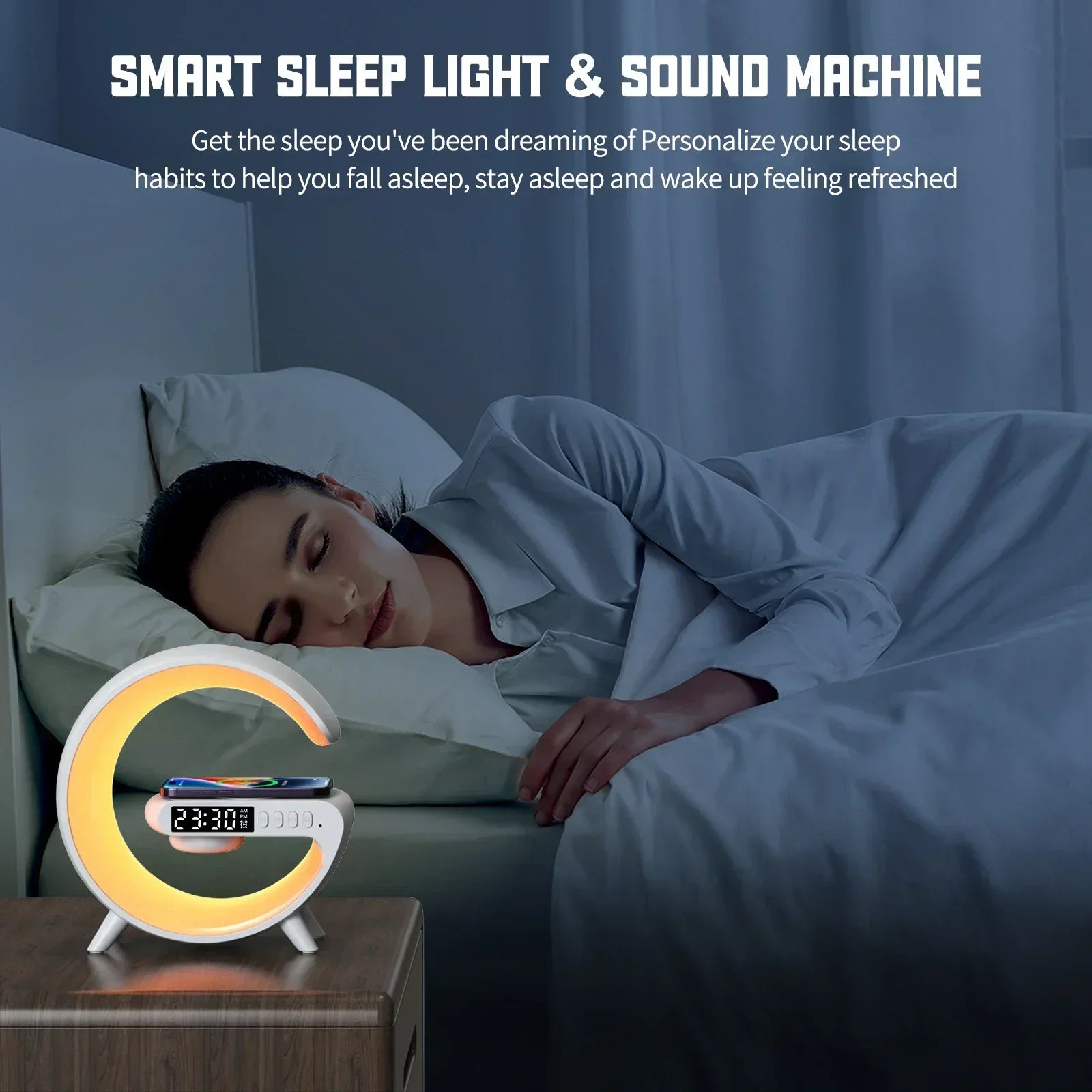 Opansten Multifunction Wireless Charger Pad Stand Speaker TF RGB Night Light Fast Charging Station for iPhone 15 14 13 Samsung ALPENZO
