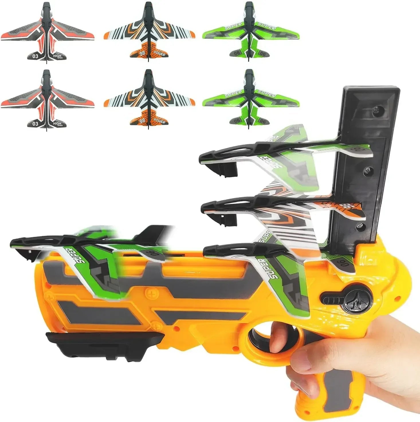 Shooting Air Airplane Launcher Bubble Catapult Plastic Airplane Toy Shooting Game Outdoor Sport Toy for Kids Plane Catapult Gun ALPENZO
