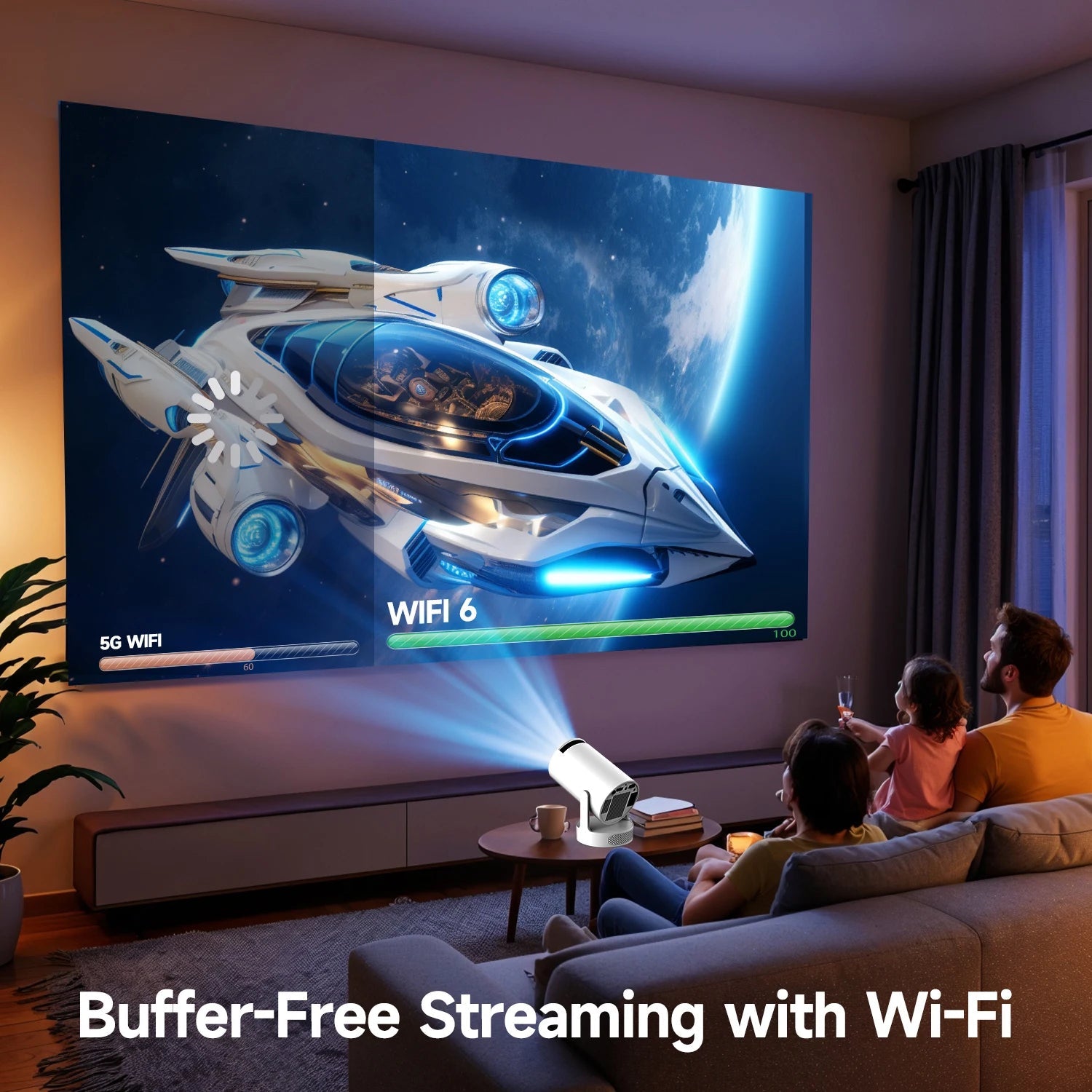 Magcubic Projector HY300 PRO + 4K Android 11 Dual Wifi6  Allwinner H713 BT5.4 1080P 1280*720P Home Cinema Outdoor Projetor ALPENZO