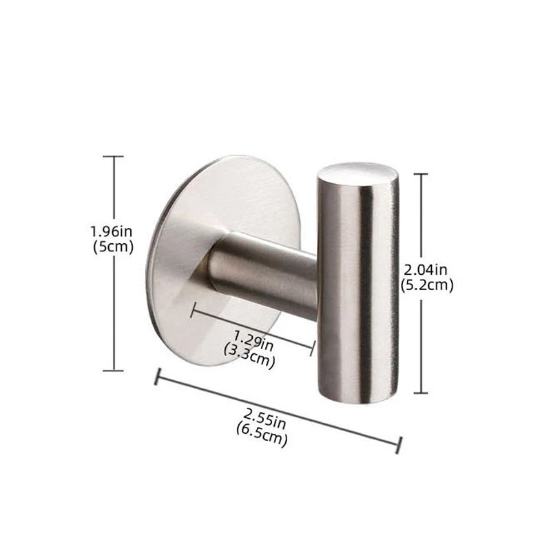 Stainless Steel Robe Hook Adhesive Wall Hook Towel Hook for Bathroom Kitchen Garage Heavy Duty Wall Mounted Kitchen Hardware - ALPENZO