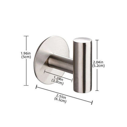 Stainless Steel Robe Hook Adhesive Wall Hook Towel Hook for Bathroom Kitchen Garage Heavy Duty Wall Mounted Kitchen Hardware - ALPENZO