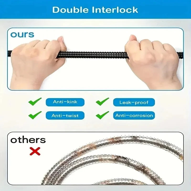 Shower Hoses Bathroom Shower Pipes Sprinkler Heads Universal Connection Pipes Water Heater Outlet Pipes Bathroom Accessories - ALPENZO