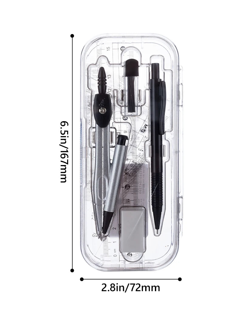 M&G Compass Set Ruler Measurement Set Learning Professional Multifunctional Drawing Tool Set Ruler and Ruler 8-pcs Set ALPENZO