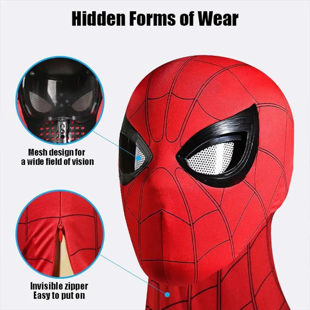 Spiderman Mask Eyes Movable Remote Control Peter Parker Spiderman toys children  Halloween Cosplay Costume Mask Christmas Gifts ALPENZO