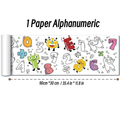 0.9/3M Space Food Animal Canvas Children's Drawing Roll DIY Coloring Paper Roll Color Filling Graffiti Paper-cut Painting School ALPENZO