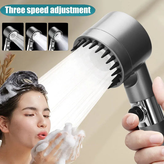 Three Speed Adjustment Bathroom Supplies Head Massage Portable Shower Filter Showers for Bathroom Accessories Showerhead Items - ALPENZO