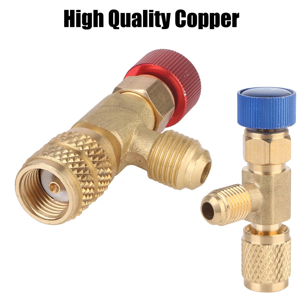 1/4 " Air Conditioning Refrigerant Valve R22 R410 AC Valve 1pc Air Conditioning Repair and Fluoride Filler Joint Safety Adapter - ALPENZO
