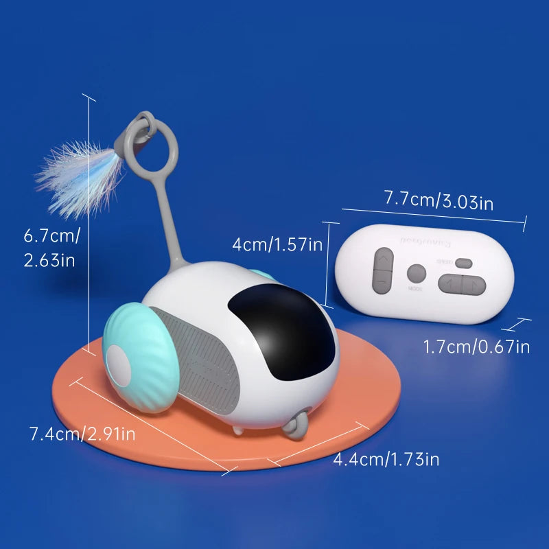 Intelligent Sports Car Remote Control Electric Cat Toys Entertainment Fun Pet Mice Interactive Feathers Cat Sticks Kitten Toy - ALPENZO